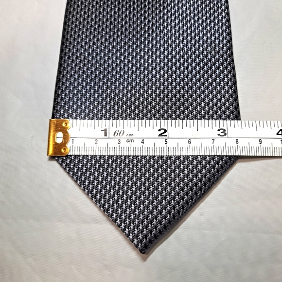 Bruno Piattelli Roma 💯 Woven Silk Men's Necktie 57-60" x 3.25" Gray and Black - Picture 8 of 9